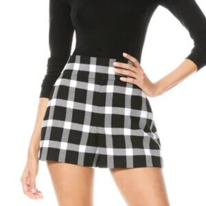 NWT Alice + Olivia | High Waist Plaid Shorts Black & White | Size 6